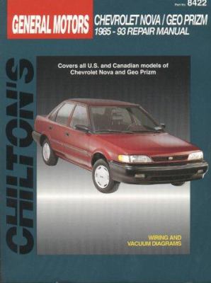 Chilton's General Motors Prizm/Nova 1985-93 repair manual.