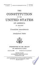 The Constitution of the United States of America as amended : unratified amendments, analytical index /