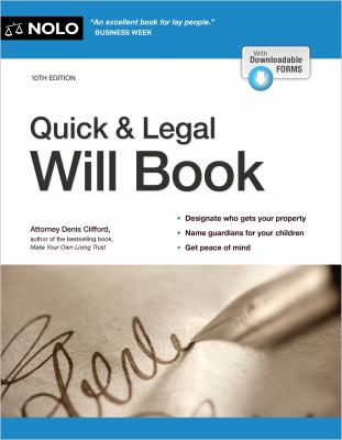 Quick & legal will book /