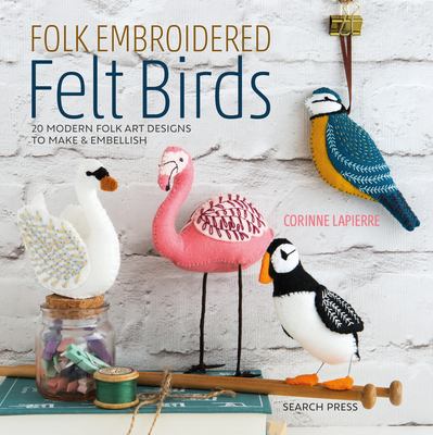 Folk embroidered felt birds /