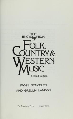 Encyclopedia of folk, country & western music /